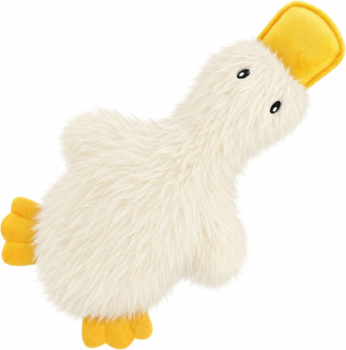 Best Pet Supplies Interactive Squeaky Dog Toy - Crinkle Duck, Yellow | Stuffing Free Body, Soft, Squeaks & Crinkles, No Mess, Perfect for Moderate Chewers, Toss and Fetch Play