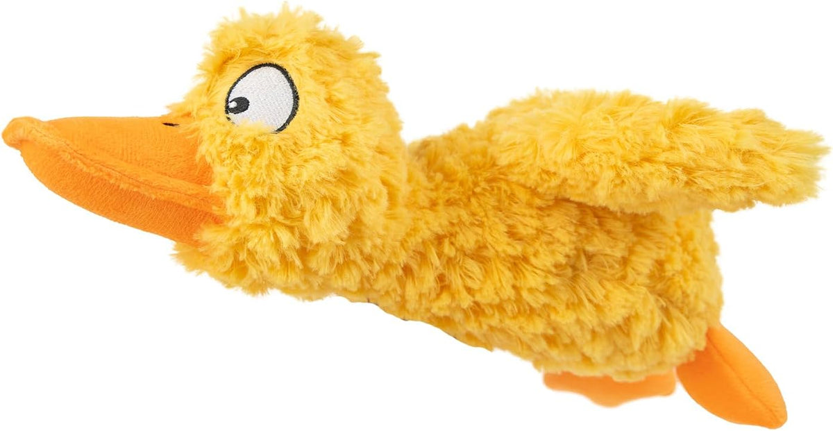 Best Pet Supplies Interactive Squeaky Dog Toy - Crinkle Duck, Yellow | Stuffing Free Body, Soft, Squeaks & Crinkles, No Mess, Perfect for Moderate Chewers, Toss and Fetch Play