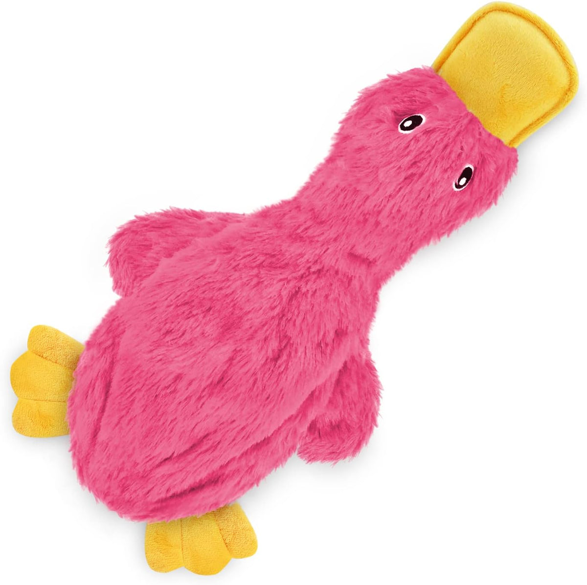 Best Pet Supplies Interactive Squeaky Dog Toy - Crinkle Duck, Yellow | Stuffing Free Body, Soft, Squeaks & Crinkles, No Mess, Perfect for Moderate Chewers, Toss and Fetch Play