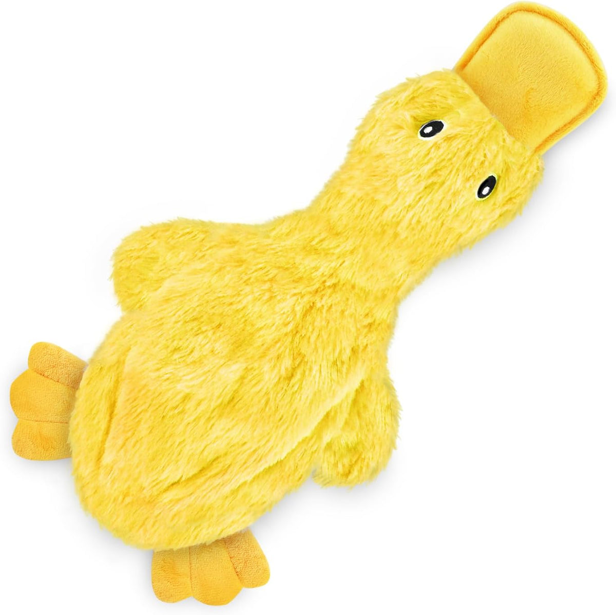 Best Pet Supplies Interactive Squeaky Dog Toy - Crinkle Duck, Yellow | Stuffing Free Body, Soft, Squeaks & Crinkles, No Mess, Perfect for Moderate Chewers, Toss and Fetch Play