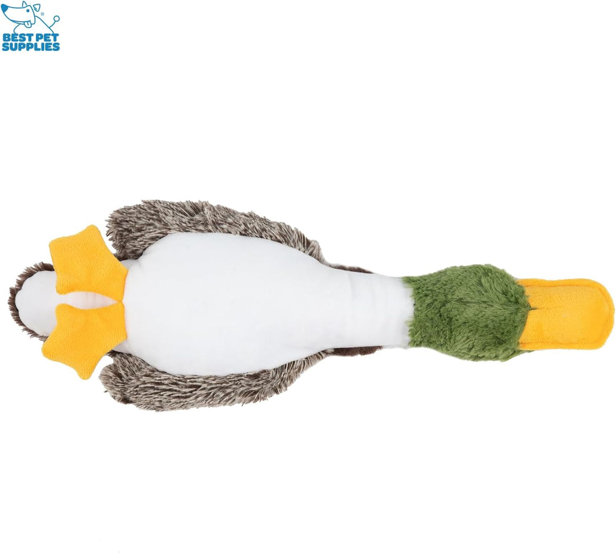 Best Pet Supplies Interactive Squeaky Dog Toy - Crinkle Duck, Yellow | Stuffing Free Body, Soft, Squeaks & Crinkles, No Mess, Perfect for Moderate Chewers, Toss and Fetch Play