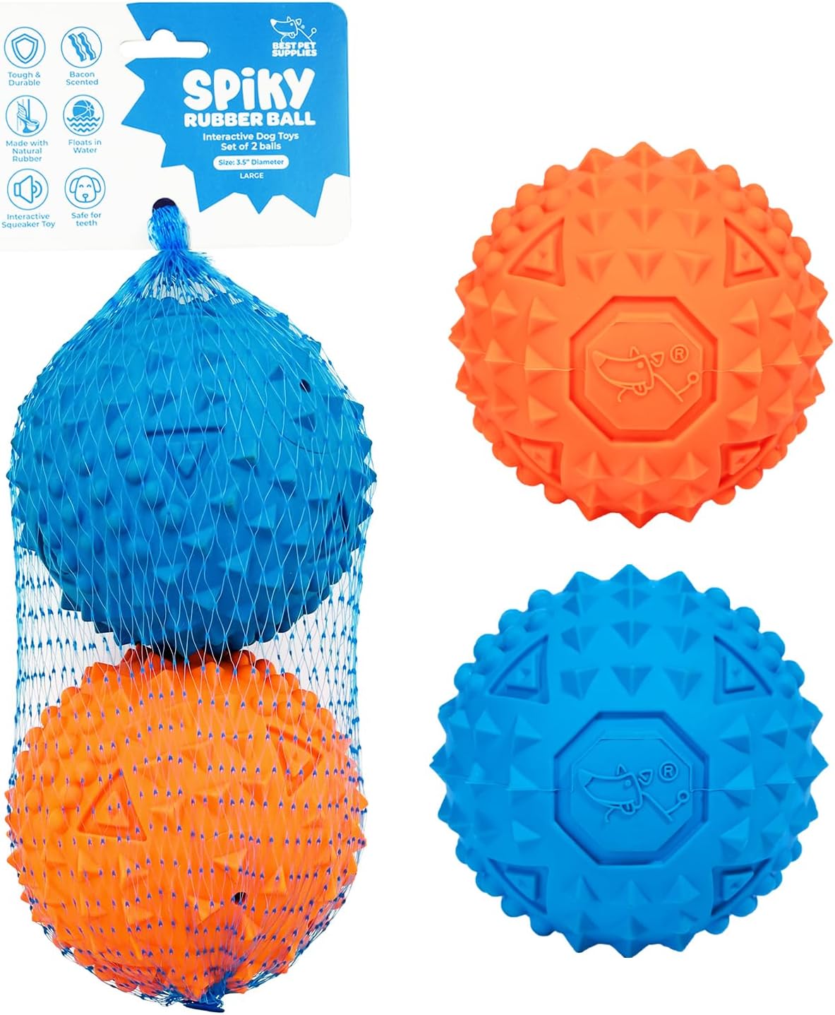 Best Pet Supplies Interactive Squeaky Dog Toy - Crinkle Duck, Yellow | Stuffing Free Body, Soft, Squeaks & Crinkles, No Mess, Perfect for Moderate Chewers, Toss and Fetch Play