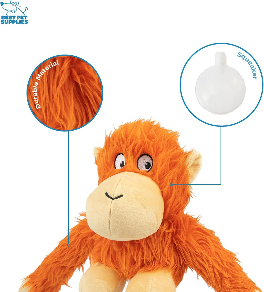 Best Pet Supplies Interactive Squeaky Dog Toy - Crinkle Duck, Yellow | Stuffing Free Body, Soft, Squeaks & Crinkles, No Mess, Perfect for Moderate Chewers, Toss and Fetch Play