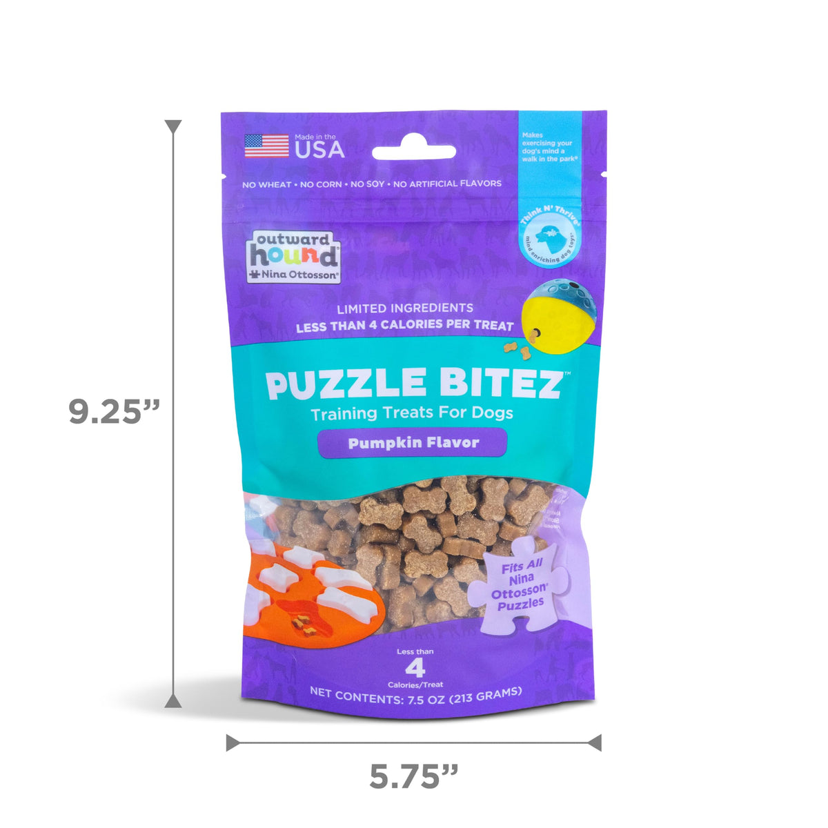 Outward Hound Nina Ottosson Puzzle Bitez Dog Treats, Peanut Butter, 7.5 oz | USA Made, Healthy Bite-Sized Treats for Training Reward & Interactive Puzzle Toys, No Artificial Additives, Dogs & Puppies
