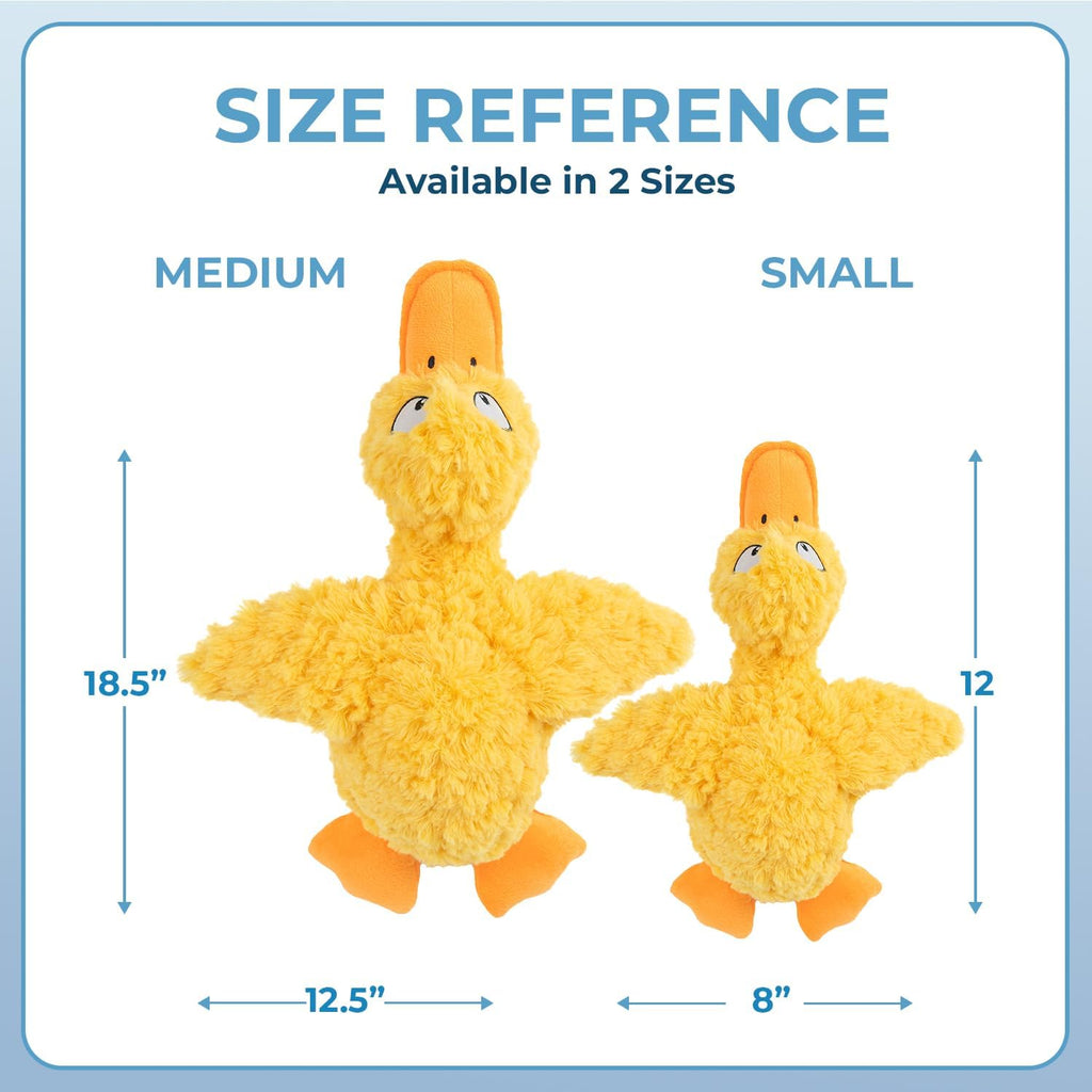 Best Pet Supplies Interactive Squeaky Dog Toy - Crinkle Duck, Yellow | Stuffing Free Body, Soft, Squeaks & Crinkles, No Mess, Perfect for Moderate Chewers, Toss and Fetch Play