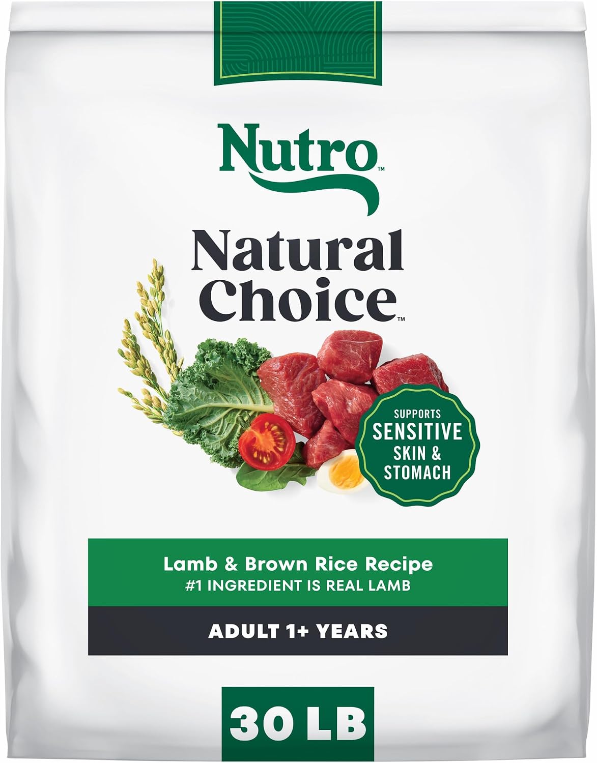 Nutro Natural Choice Adult Dry Dog Food, Lamb & Brown Rice Recipe, 30 lb
