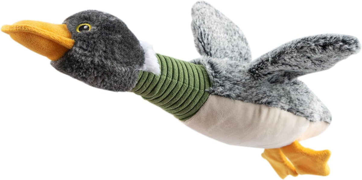 Best Pet Supplies Interactive Squeaky Dog Toy - Crinkle Duck, Yellow | Stuffing Free Body, Soft, Squeaks & Crinkles, No Mess, Perfect for Moderate Chewers, Toss and Fetch Play