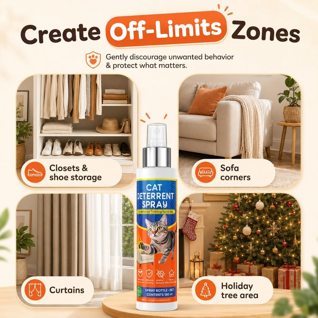 Cat Deterrent Spray for Furniture Protection, Anti Scratch and Urine Marking, Plant-Based Safe Formula for Indoor & Outdoor 150ML 4