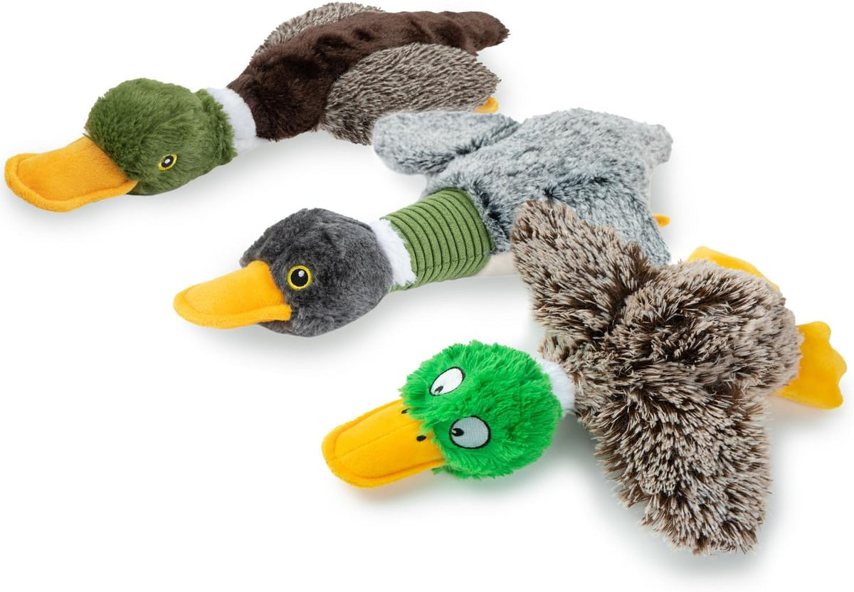 Best Pet Supplies Interactive Squeaky Dog Toy - Crinkle Duck, Yellow | Stuffing Free Body, Soft, Squeaks & Crinkles, No Mess, Perfect for Moderate Chewers, Toss and Fetch Play