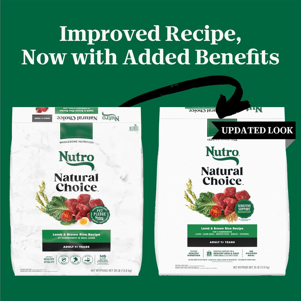 Nutro Natural Choice Adult Dry Dog Food, Lamb & Brown Rice Recipe, 30 lb