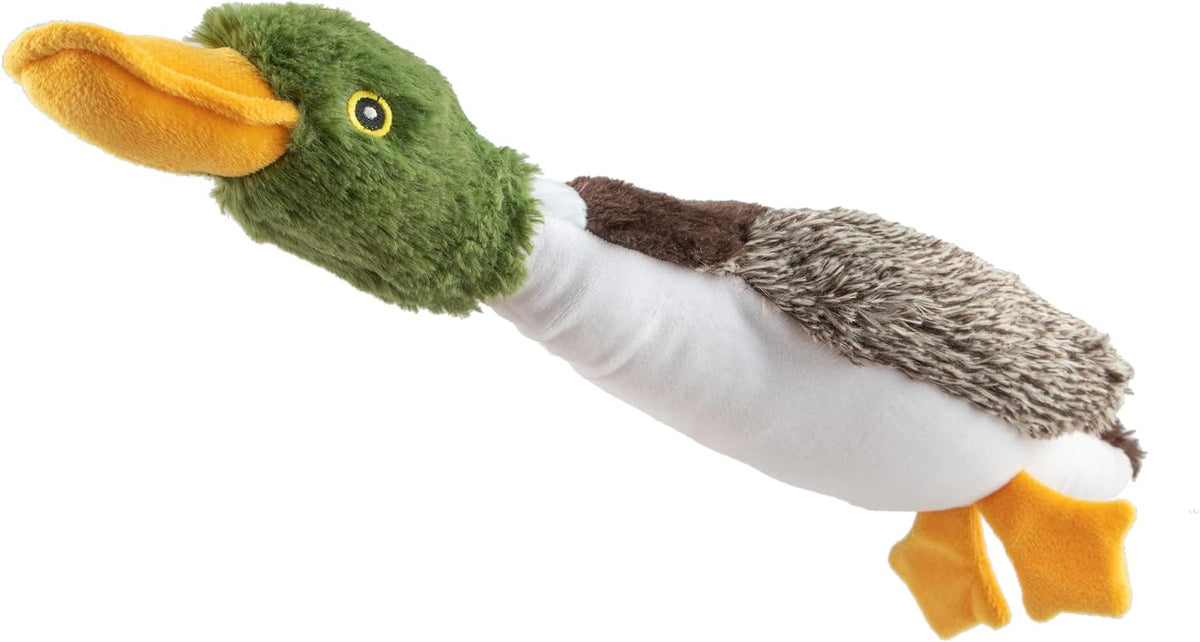 Best Pet Supplies Interactive Squeaky Dog Toy - Crinkle Duck, Yellow | Stuffing Free Body, Soft, Squeaks & Crinkles, No Mess, Perfect for Moderate Chewers, Toss and Fetch Play