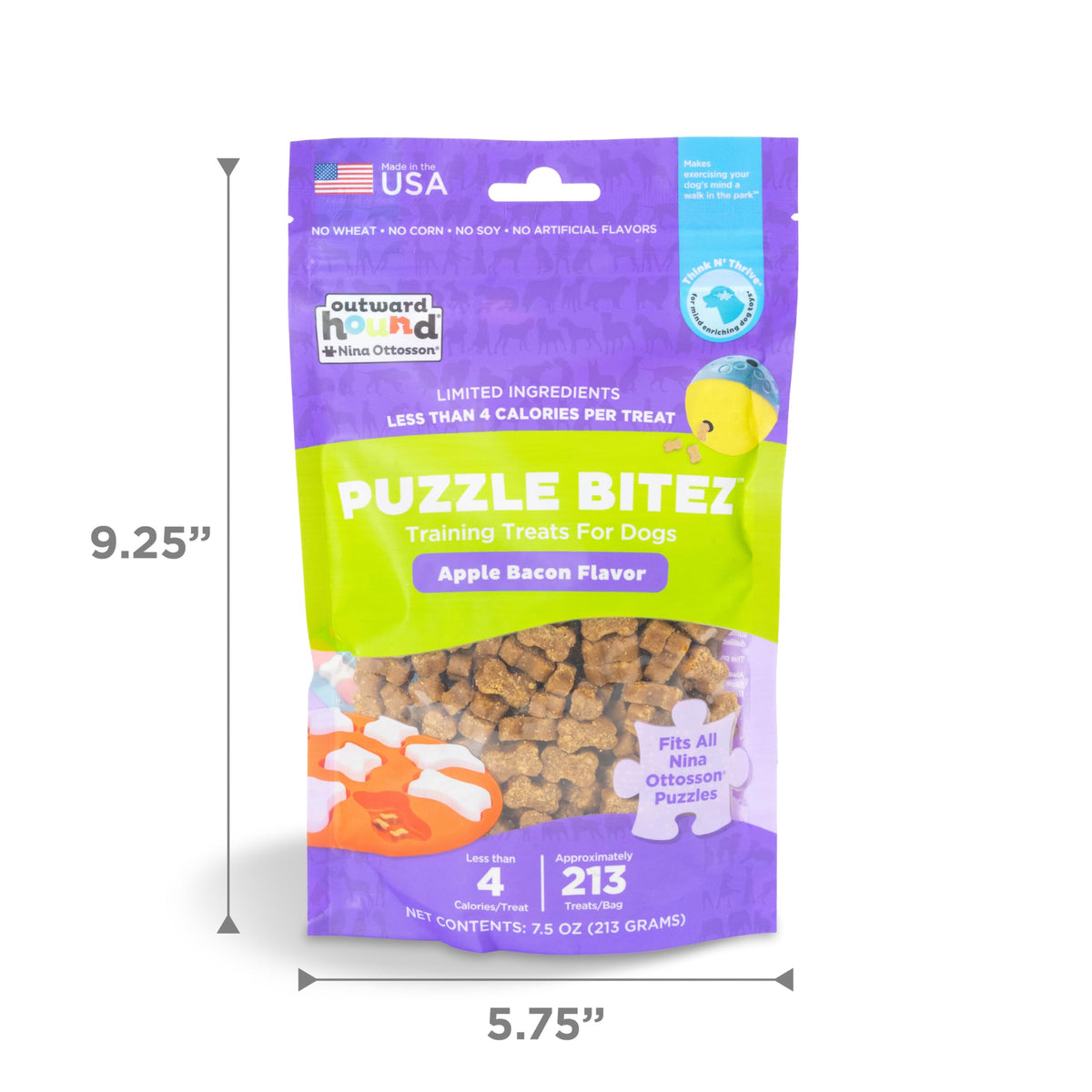 Outward Hound Nina Ottosson Puzzle Bitez Dog Treats, Peanut Butter, 7.5 oz | USA Made, Healthy Bite-Sized Treats for Training Reward & Interactive Puzzle Toys, No Artificial Additives, Dogs & Puppies