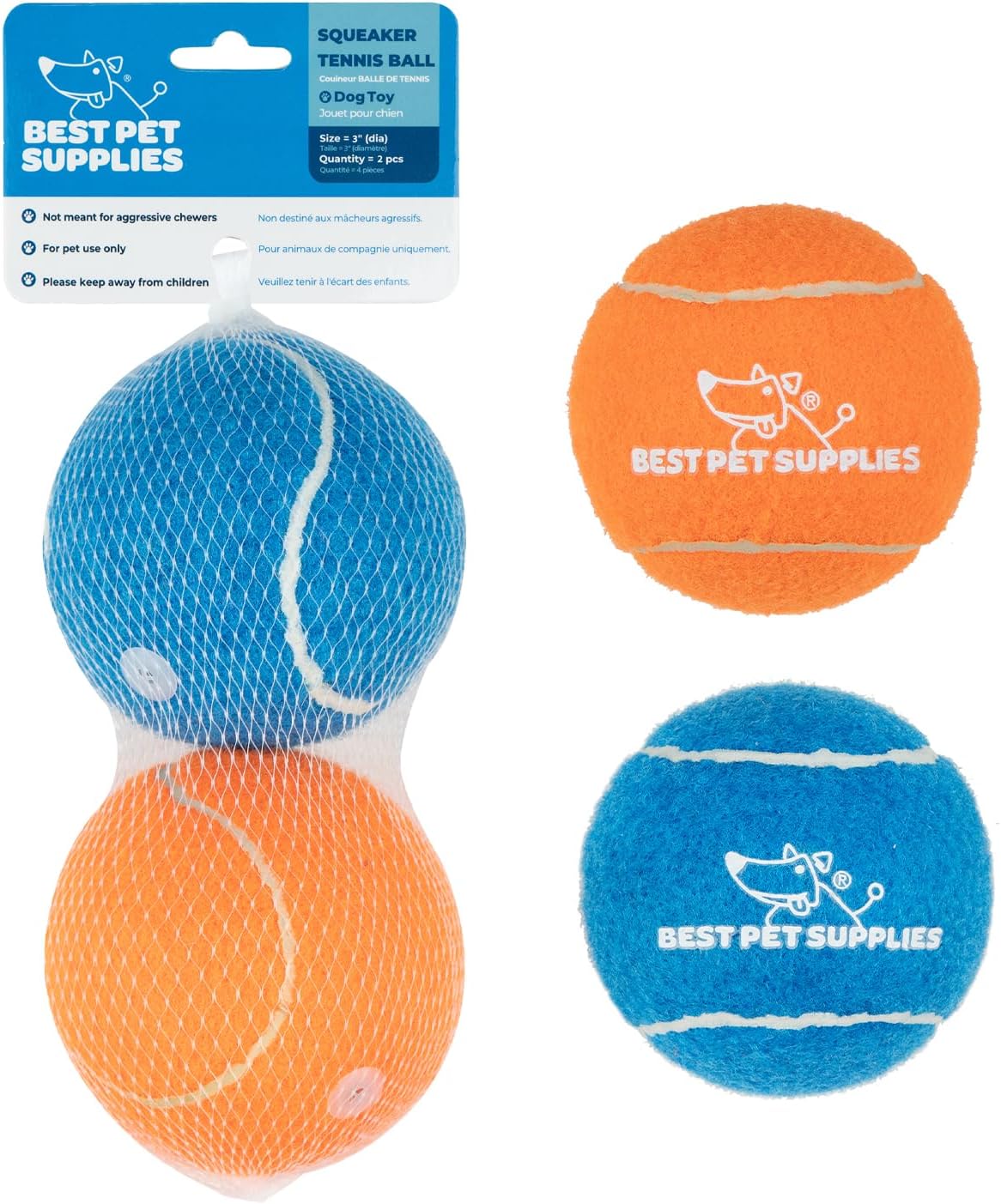 Best Pet Supplies Interactive Squeaky Dog Toy - Crinkle Duck, Yellow | Stuffing Free Body, Soft, Squeaks & Crinkles, No Mess, Perfect for Moderate Chewers, Toss and Fetch Play