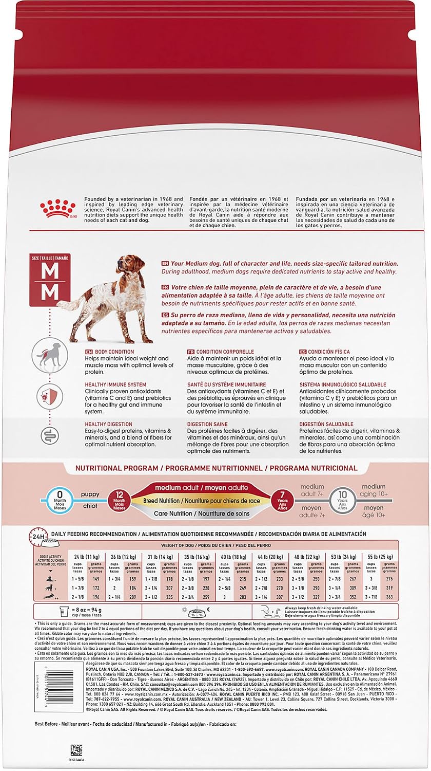 Royal Canin Size Health Nutrition Medium Adult Dry Dog Food, 17 lb Bag