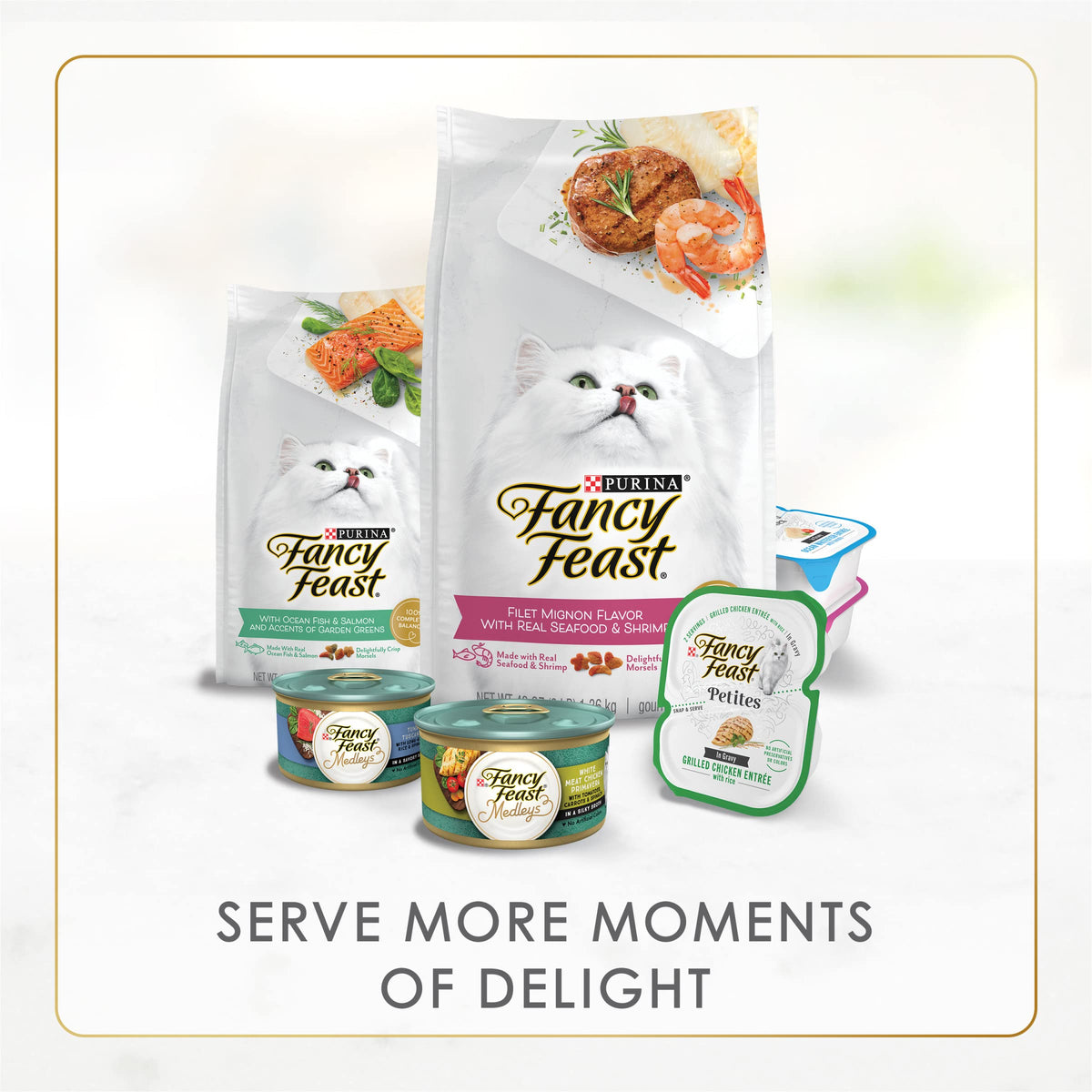 Purina Fancy Feast Grilled Seafood Wet Cat Food, 3 oz Cans, 24-Pack | Variety Pack, crafted with real seafood in savory gravy. Made with no Artificial Colors or Preservatives.