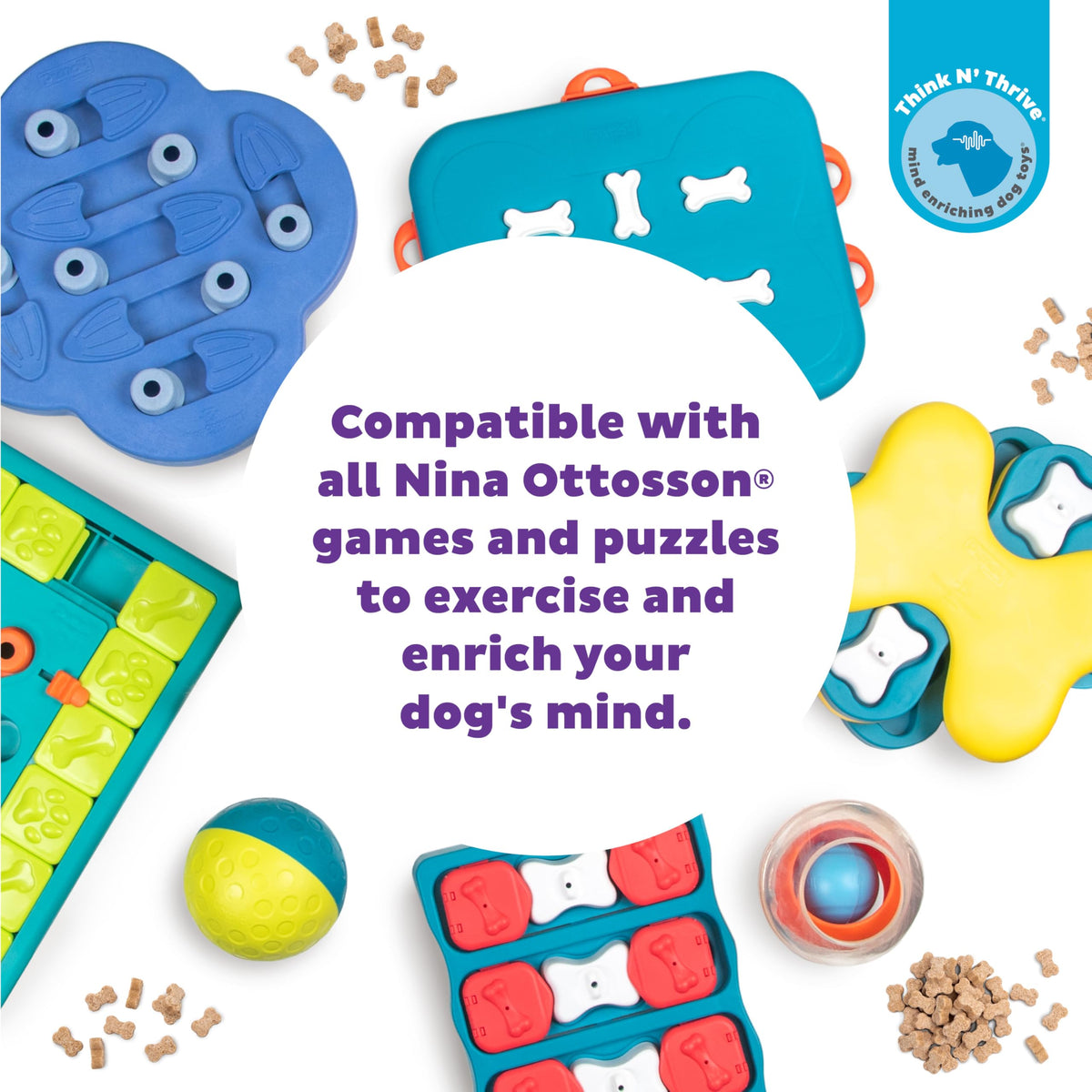 Outward Hound Nina Ottosson Puzzle Bitez Dog Treats, Peanut Butter, 7.5 oz | USA Made, Healthy Bite-Sized Treats for Training Reward & Interactive Puzzle Toys, No Artificial Additives, Dogs & Puppies