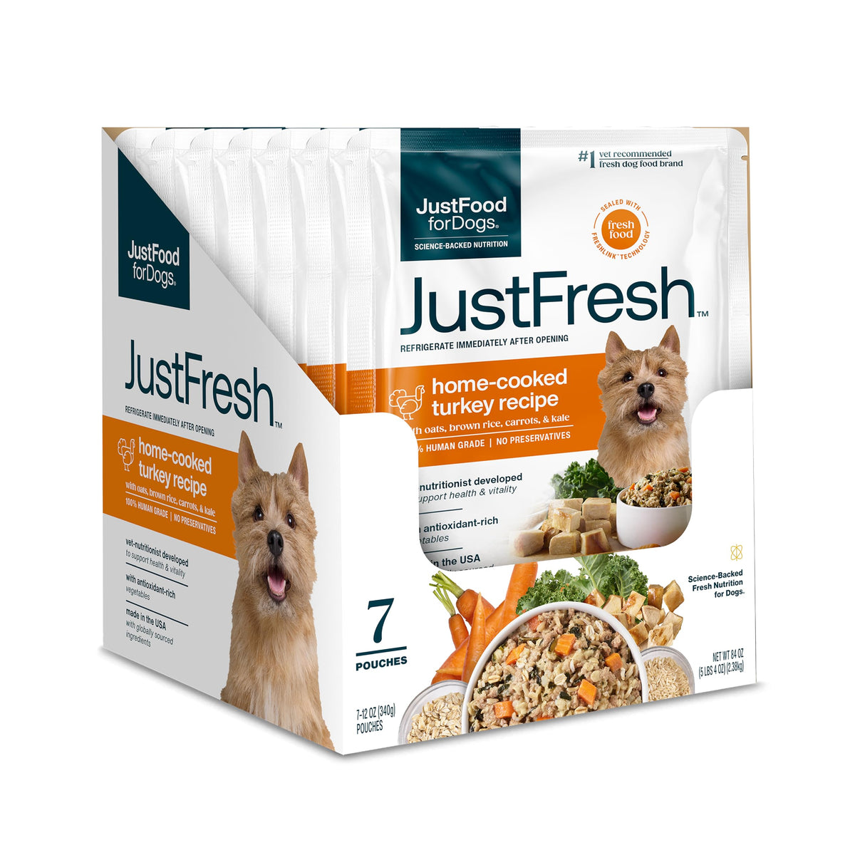 JustFoodForDogs JustFresh Fresh Wet Dog Food or Topper - Chicken, 7 Pack