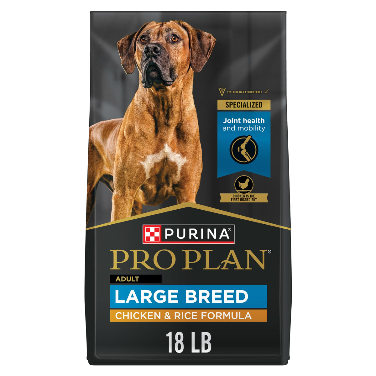 Purina Pro Plan Large Breed Dry Dog Food, Chicken & Rice, 34 lb Bag
